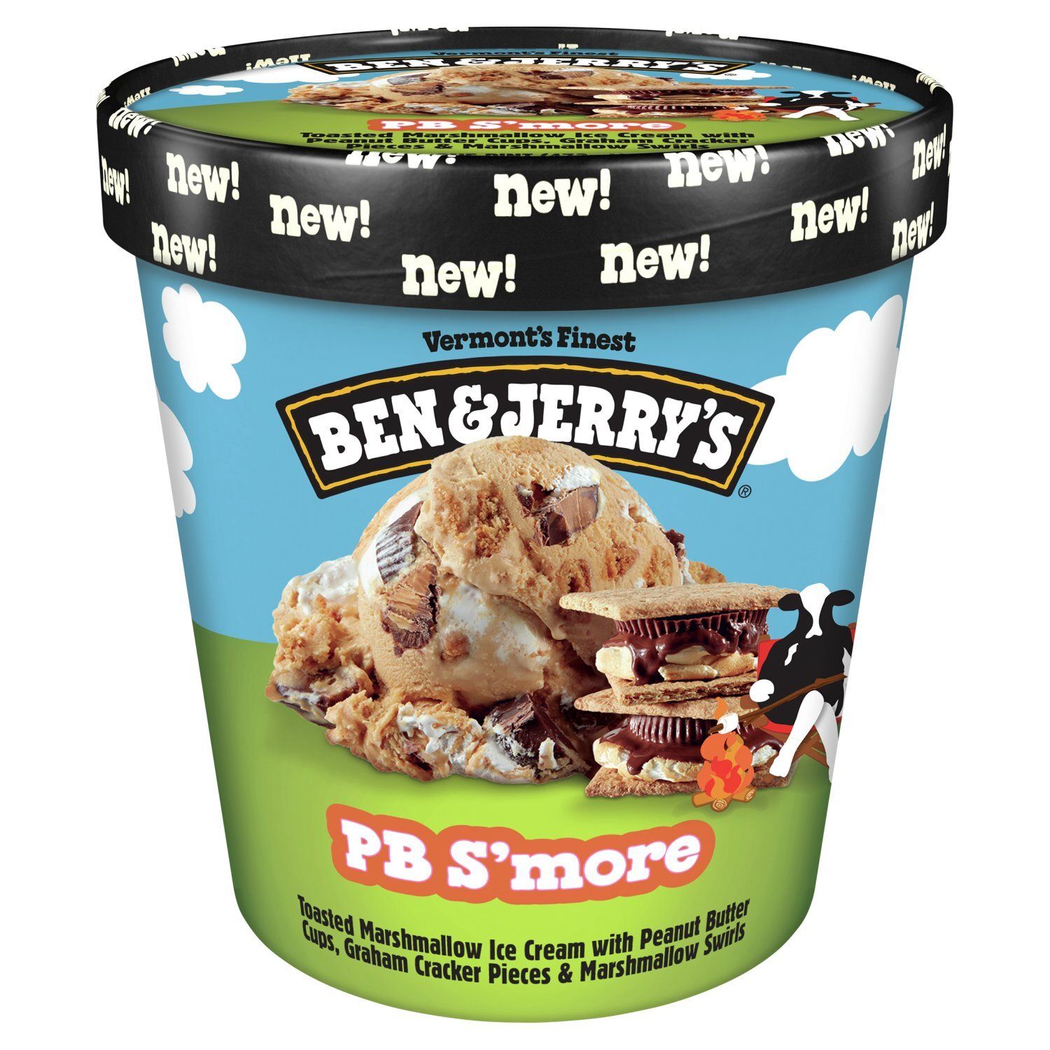 Ben &amp; Jerry&#39;s PB S&#39;more Toasted Marshmallow Ice Cream, one pint