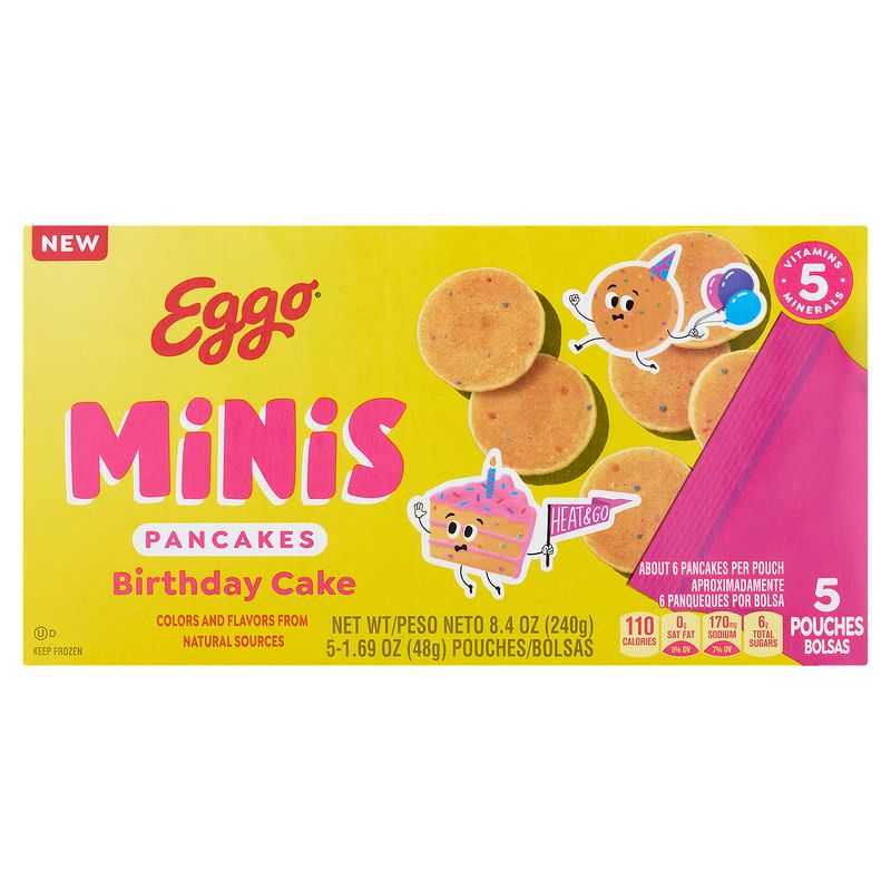 Eggo Minis Birthday Cake Pancakes, 1.69 oz, 5 count