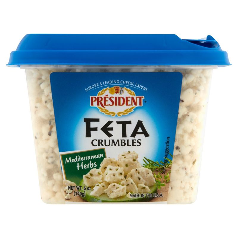 Président Mediterranean Herbs Feta Crumbles, 6 oz