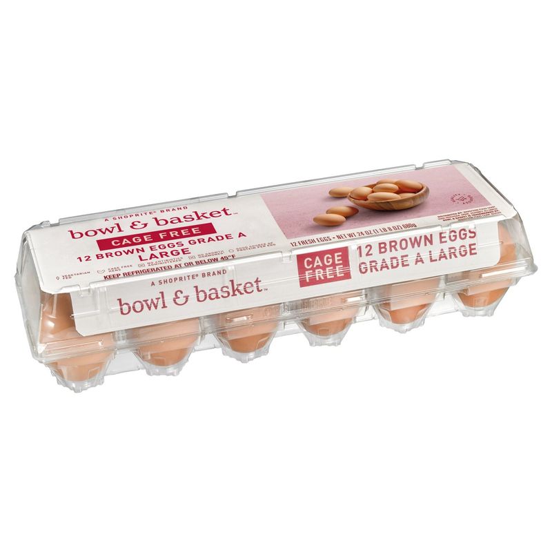 Bowl &amp; Basket Cage Free Brown Eggs, Large, 12 count, 24 oz