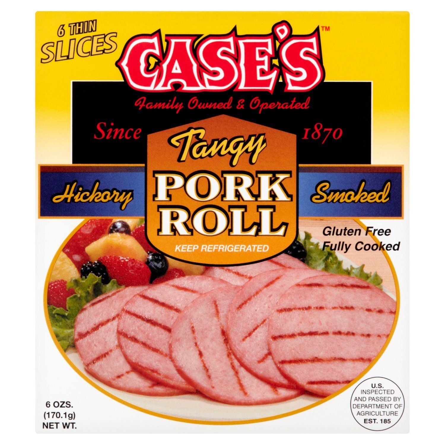 Case&#39;s Hickory Smoked Tangy Pork Roll, 6 count, 6 oz