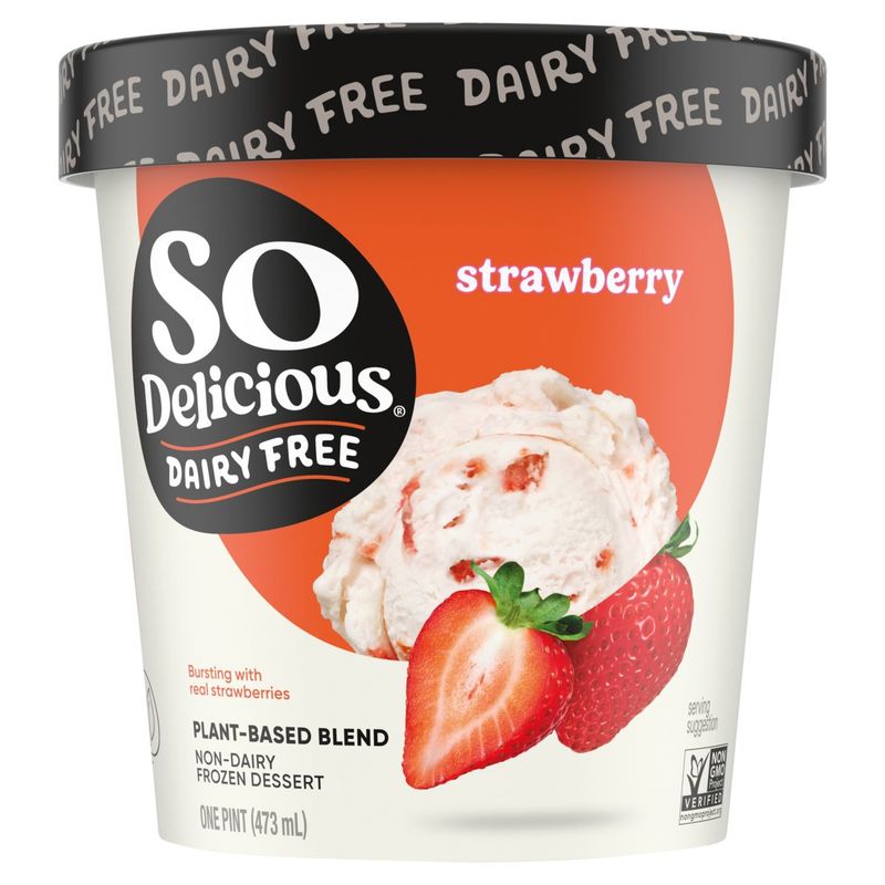 So Delicious Dairy Free Strawberry Non-Dairy Frozen Dessert, one pint