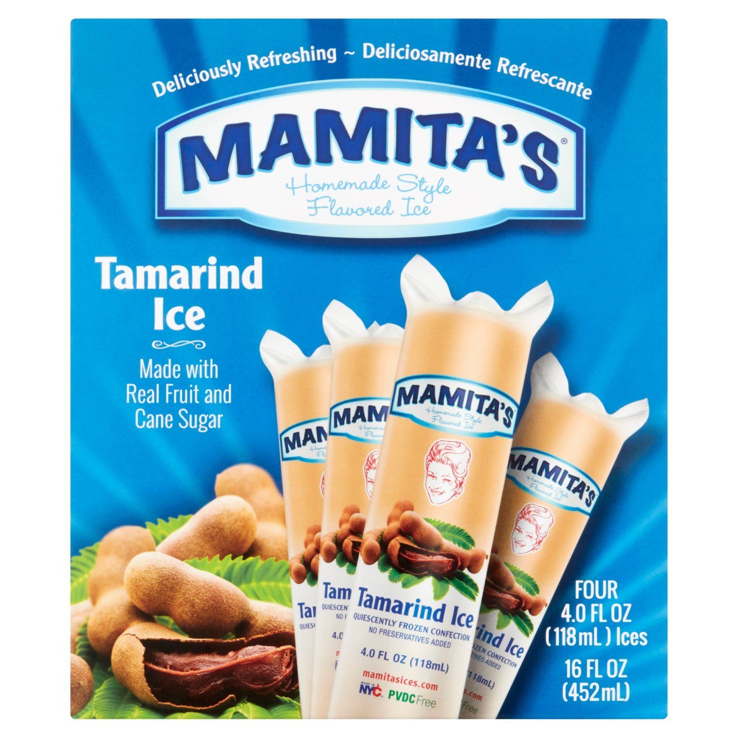 Mamita&#39;s Tamarind Homemade Style Flavored Ice, 4.0 fl oz, 4 count