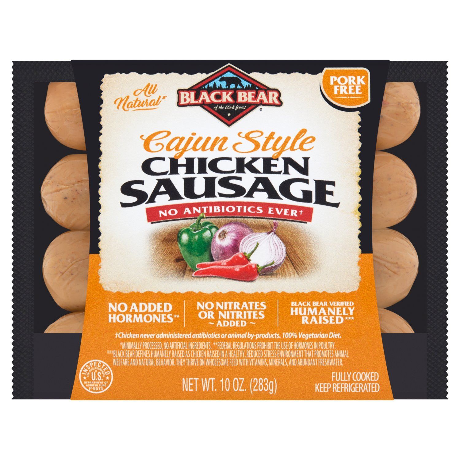 Black Bear Cajun Style Chicken Sausage, 10 oz