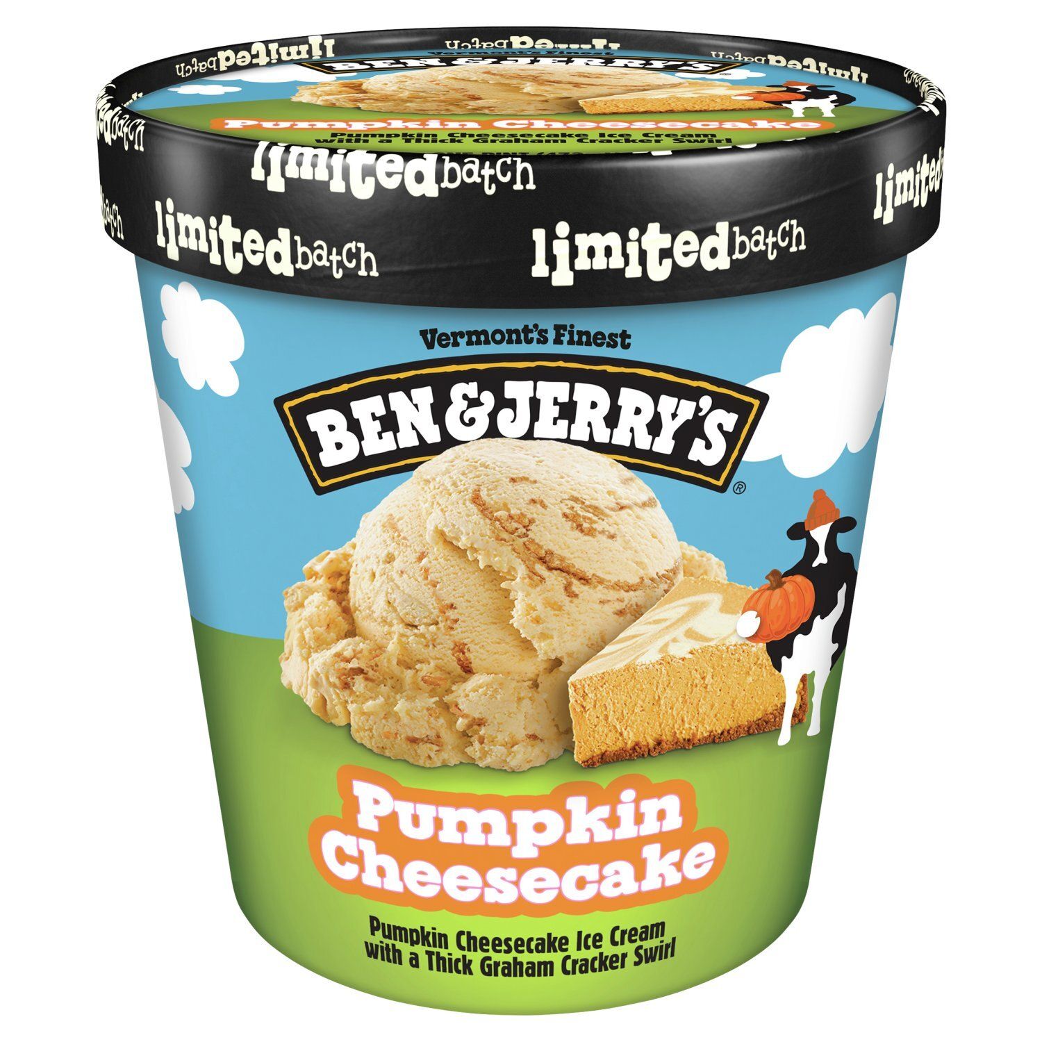 Ben &amp; Jerry&#39;s Vermont&#39;s Finest Pumpkin Cheesecake Ice Cream, one pint