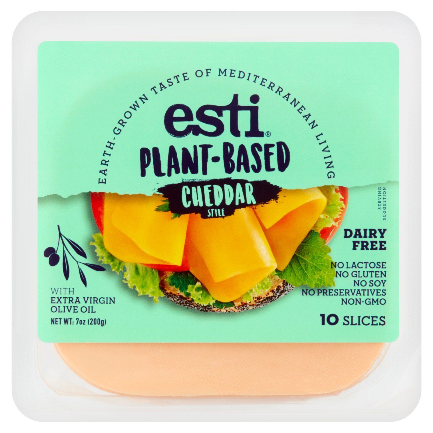 Esti Plant-Based Cheddar Style Cheese Slices, 10 count, 7 oz