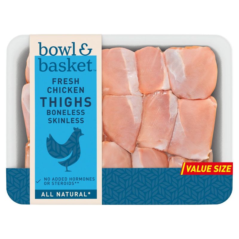 Bowl &amp; Basket Boneless Skinless Fresh Chicken Thighs Value Size