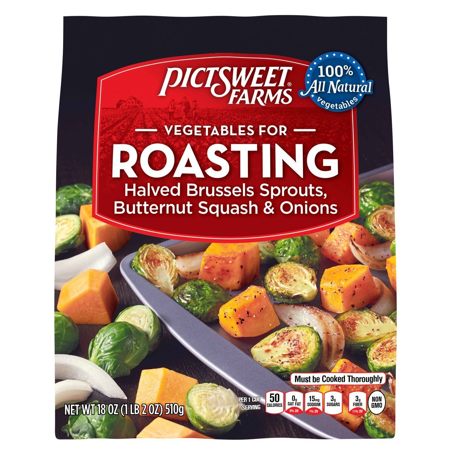 Pictsweet Farms Vegetables for Roasting Halved Brussels Sprouts, Butternut Squash &amp; Onions, 18 oz