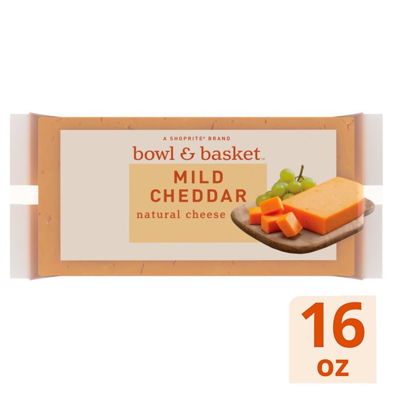 Bowl &amp; Basket Mild Cheddar Natural Cheese, 16 oz