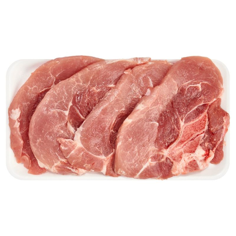 Fresh Loin End Pork Loin Chops, Bone In, Thin Sliced, Average Weight 1.5 lb Pack