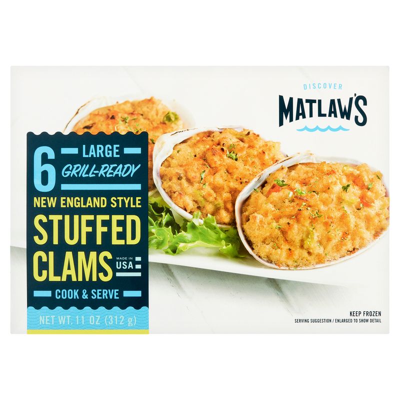 Matlaw&#39;s New England Style Large Stuffed Clams, 6 count, 11 oz