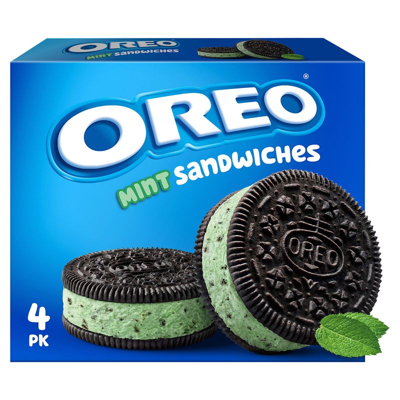 Oreo Mint Frozen Dairy Dessert Sandwiches, 4 count, 16 fl oz