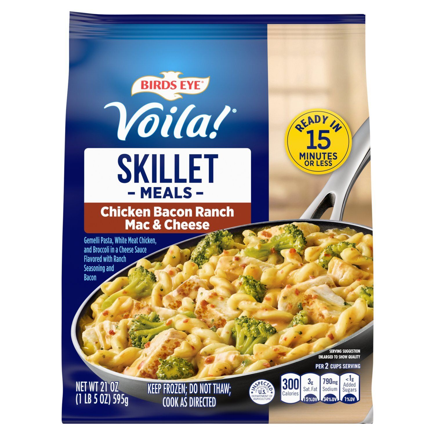 Birds Eye Voila! Chicken Bacon Ranch Mac &amp; Cheese Skillet Meals, 21 oz