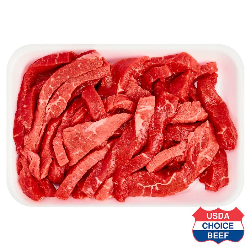 USDA Choice Beef Round Stir Fry, Boneless, Average Weight 1 lb Pack