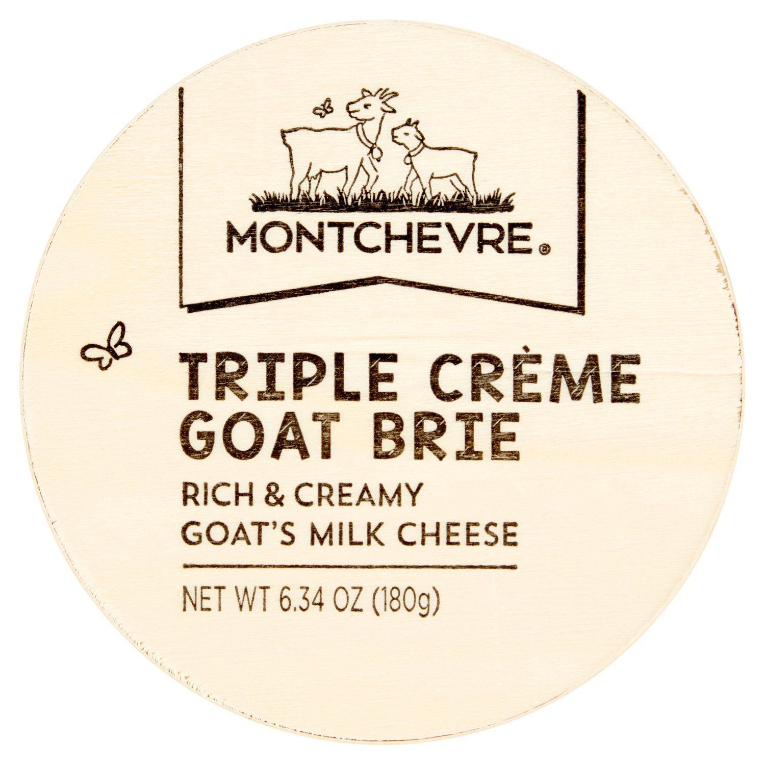 Montchevre Triple Crème Goat Brie Rich &amp; Creamy Goat&#39;s Milk Cheese, 6.34 oz