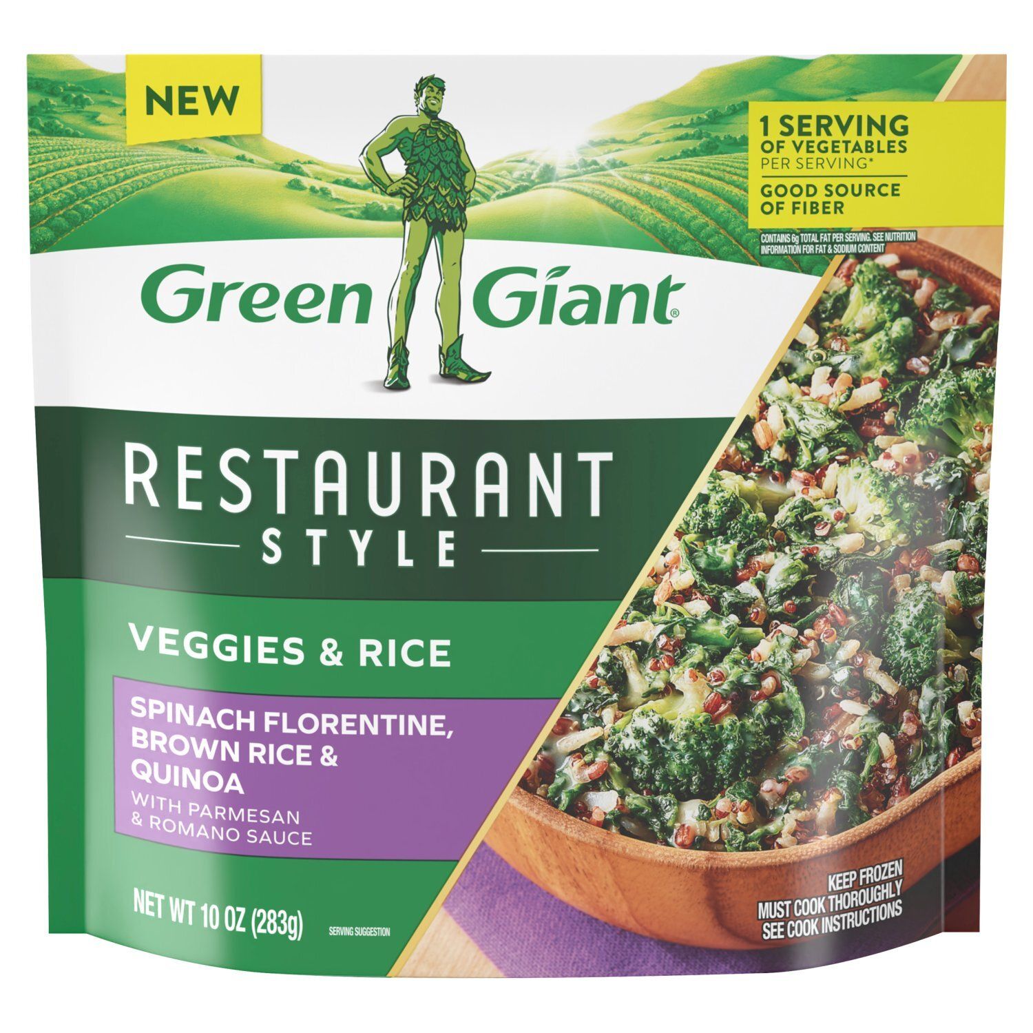 Green Giant Restaurant Style Veggies &amp; Rice Spinach Florentine, Brown Rice &amp; Quinoa, 10 oz