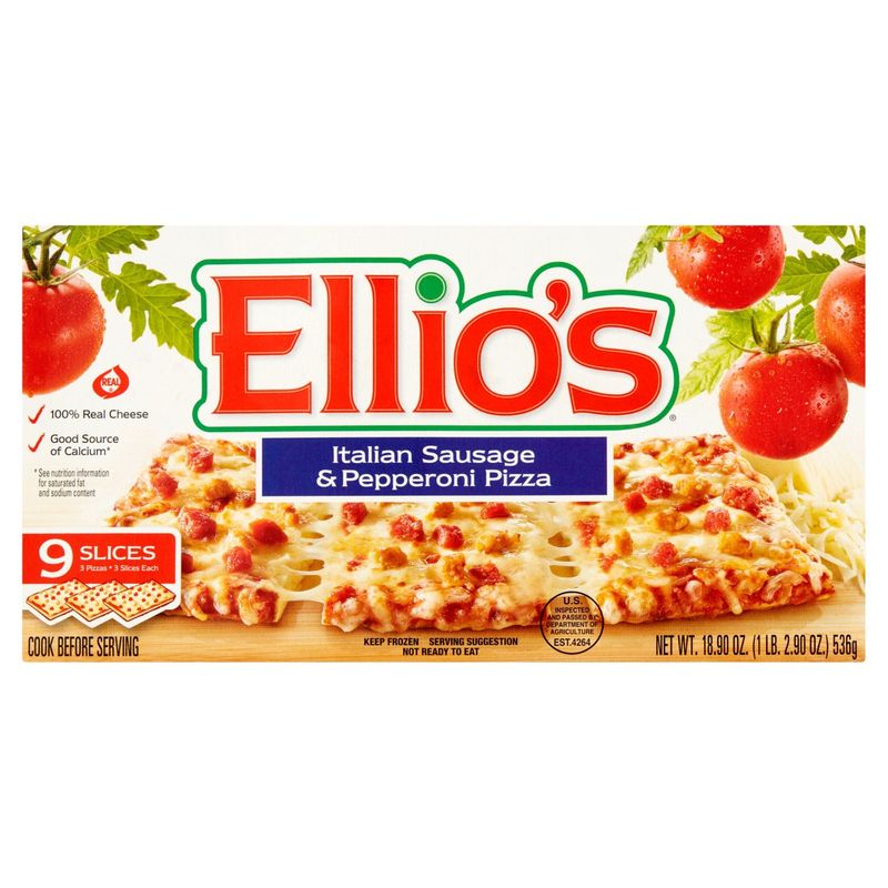 Ellio&#39;s Italian Sausage &amp; Pepperoni Pizza, 9 count, 18.90 oz