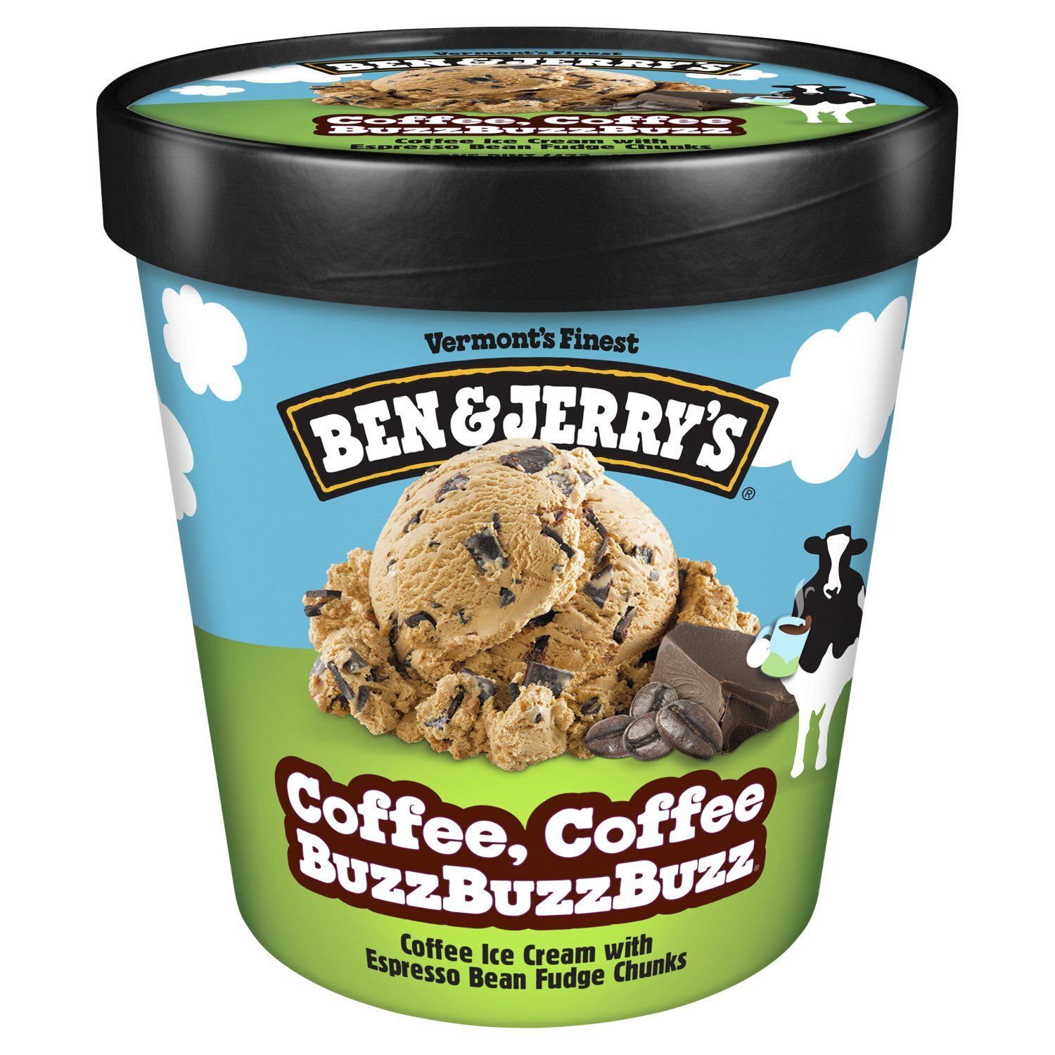 Ben &amp; Jerry&#39;s Vermon&#39;s Finest Coffee, Coffee BuzzBuzzBuzz Ice Cream, one pint
