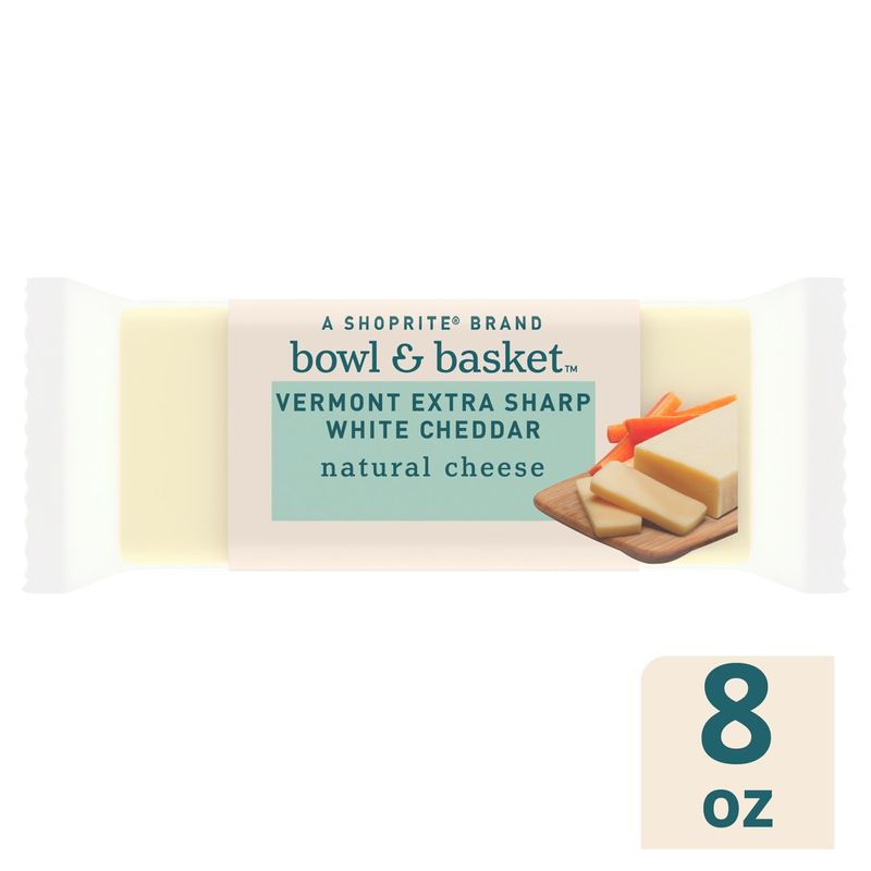 Bowl &amp; Basket Vermont Extra Sharp White Cheddar Natural Cheese, 8 oz
