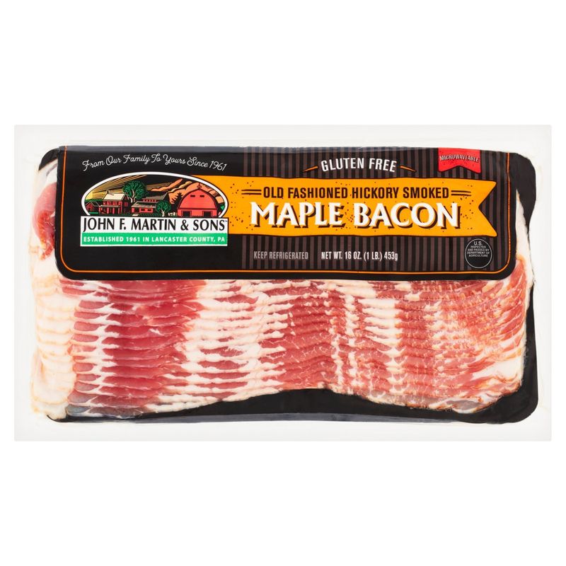 John F. Martin &amp; Sons Old Fashioned Hickory Smoked Maple Bacon, 16 oz