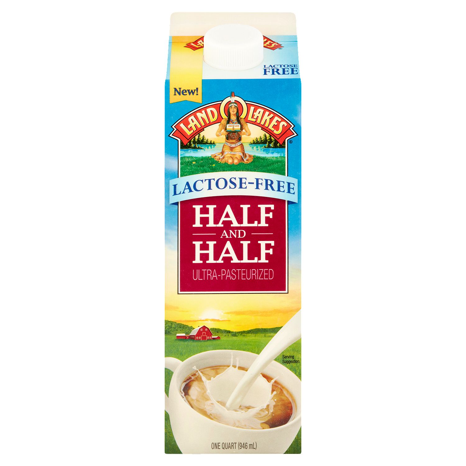 Land O Lakes Lactose-Free Half and Half Milk &amp; Cream, one quart