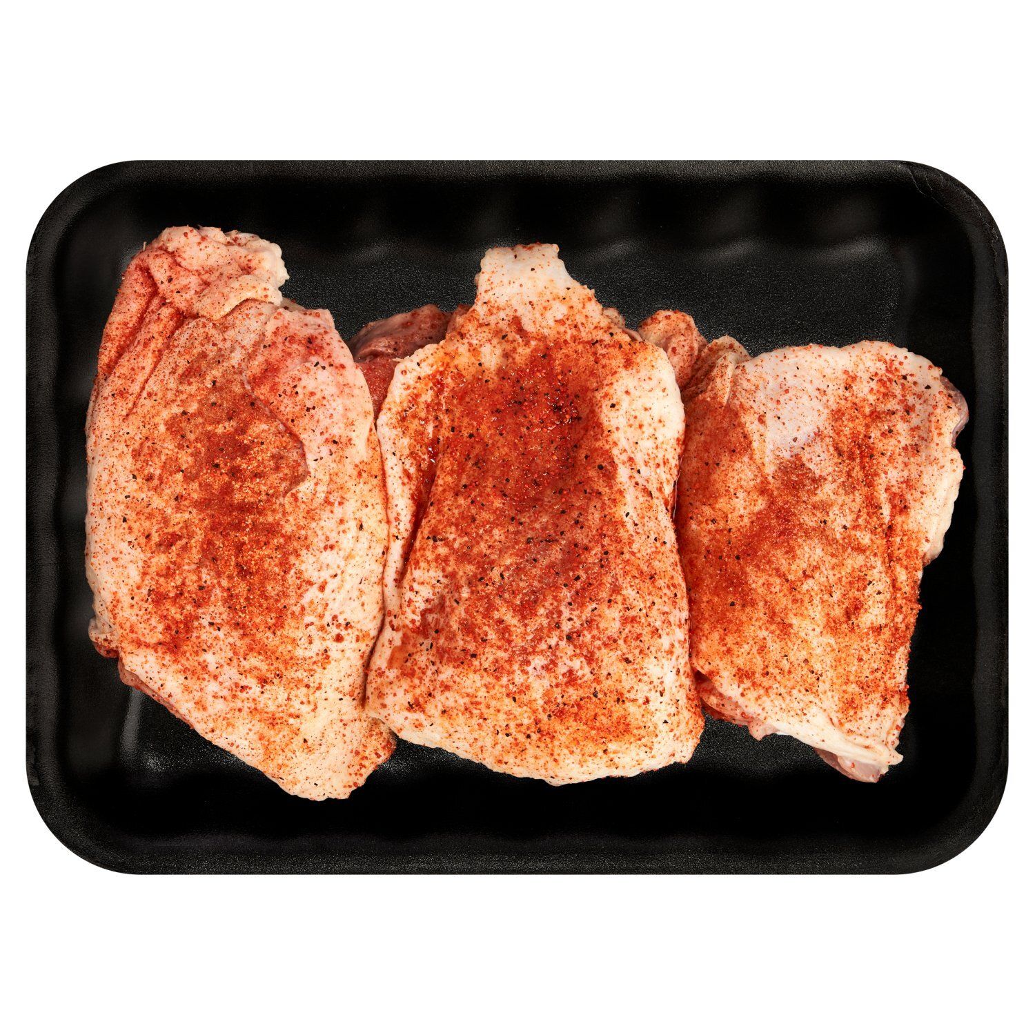Ready to Cook, Seasoned Chicken Thighs, Bone In, Average Weight 1 lb Pack