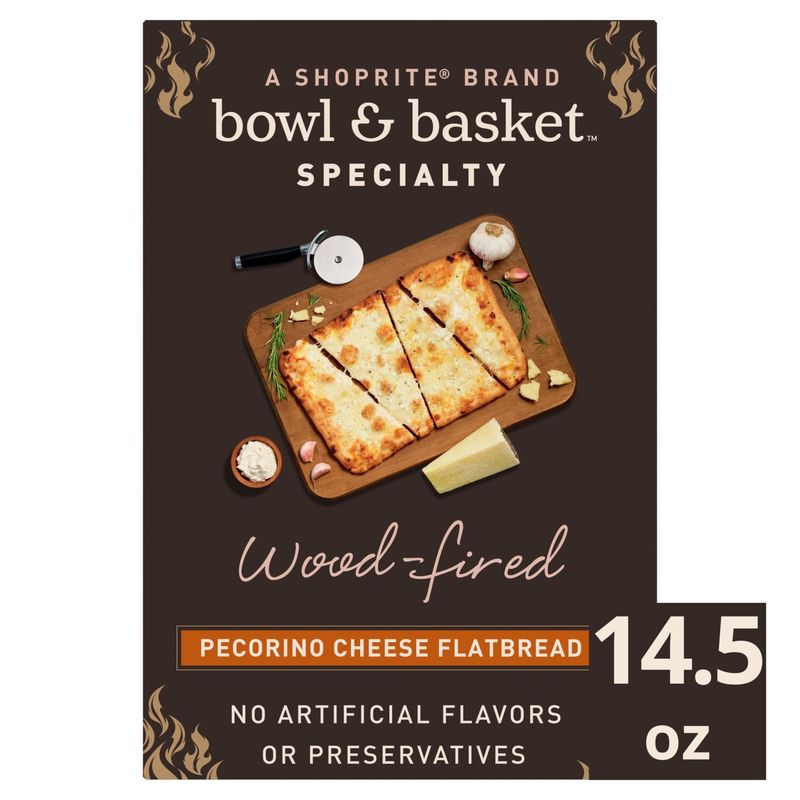 Bowl &amp; Basket Specialty Wood-Fired Pecorino Cheese Flatbread, 14.5 oz
