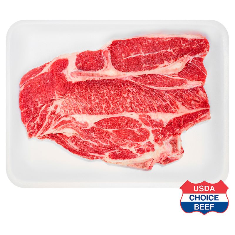 USDA Choice Beef Center Cut Chuck Steak, Bone In, Average Weight 2.5 lb Pack