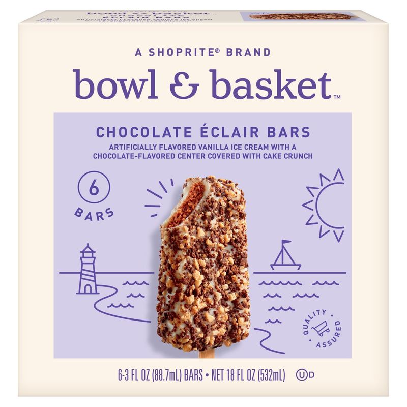 Bowl &amp; Basket Chocolate Éclair Bars, 3 fl oz, 6 count