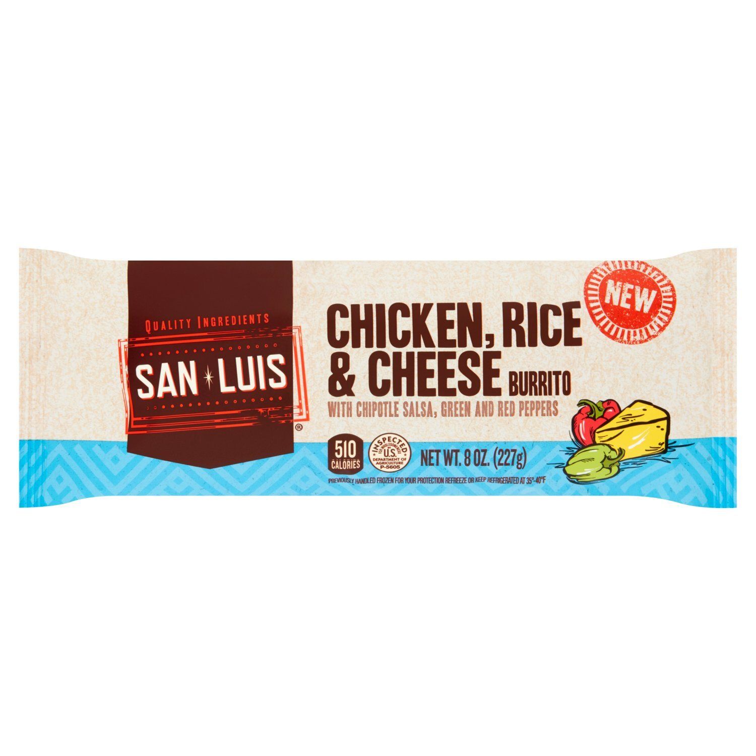 San Luis Chicken, Rice &amp; Cheese Burrito, 8 oz