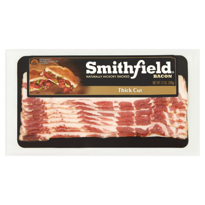 Smithfield Naturally Hickory Smoked Thick Cut Bacon, 12 oz