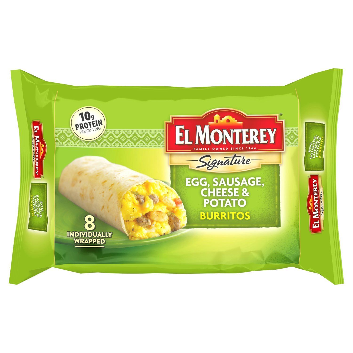 El Monterey Signature Egg, Sausage, Cheese &amp; Potato Burritos, 8 count, 36 oz