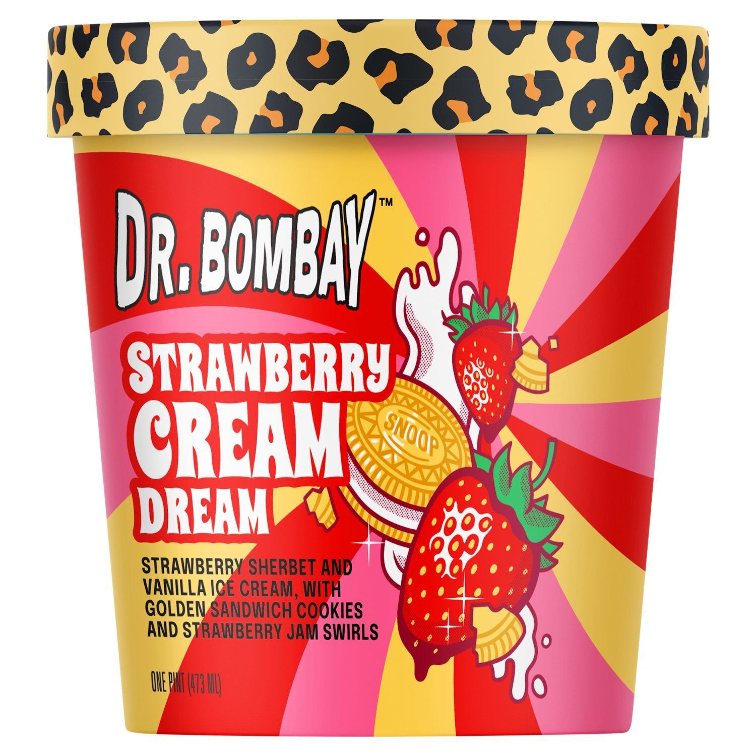 Dr. Bombay Strawberry Cream Dream Ice Cream, one pint