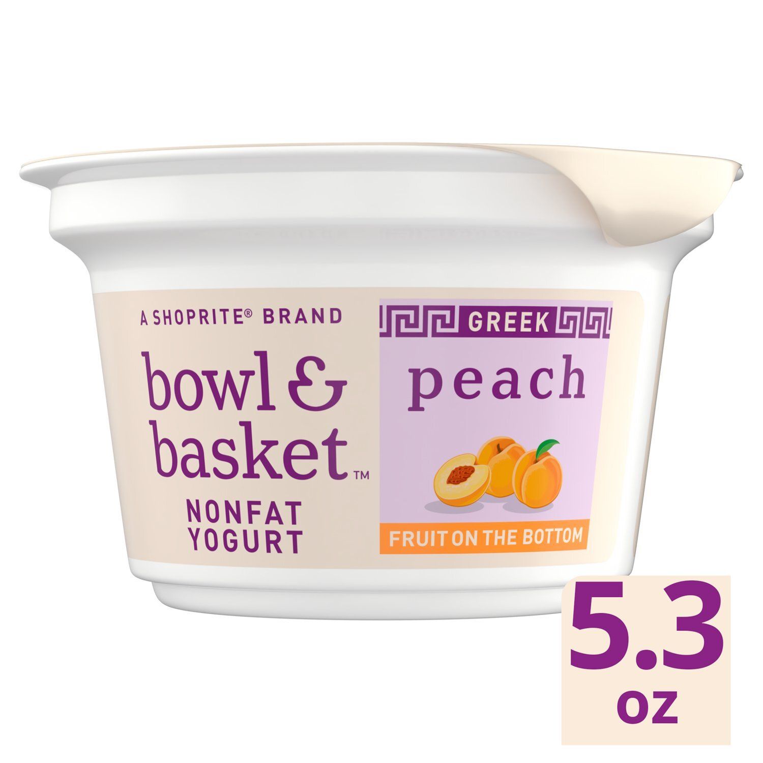 Bowl &amp; Basket Fruit on the Bottom Greek Peach Nonfat Yogurt, 5.3 oz