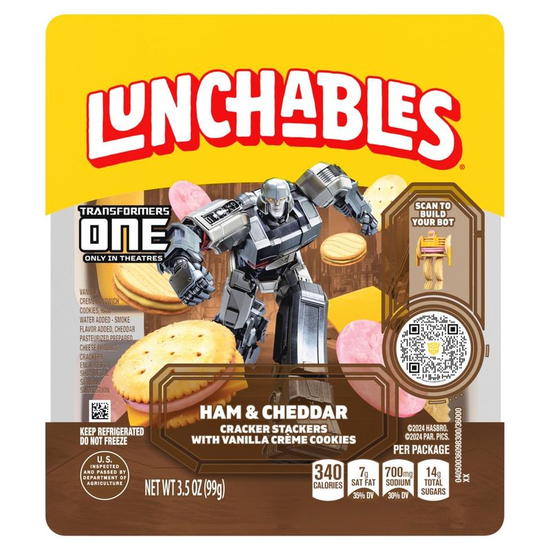 Lunchables Ham &amp; Cheddar Cracker Stackers with Vanilla Creme Cookies, 3.5 oz