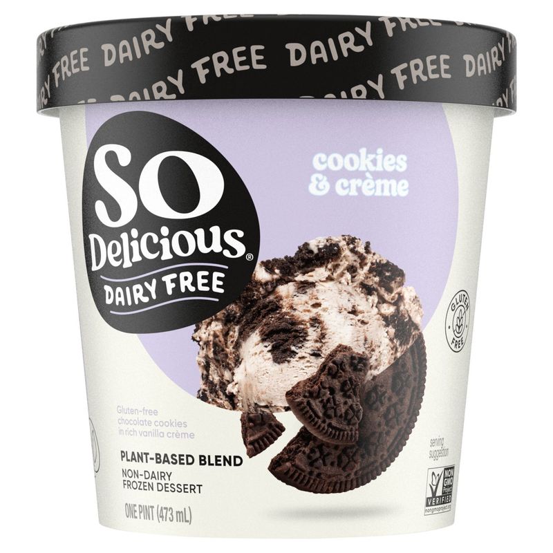 So Delicious Dairy Free Cookies and Crème Non-Dairy Frozen Dessert, one pint