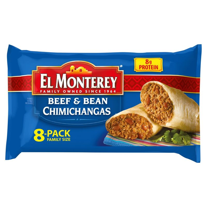 El Monterey Beef &amp; Bean Chimichangas Family Size, 8 count, 30.4 oz