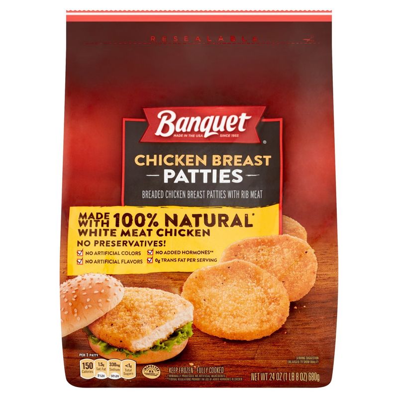 Banquet Chicken Breast Patties, 24 oz