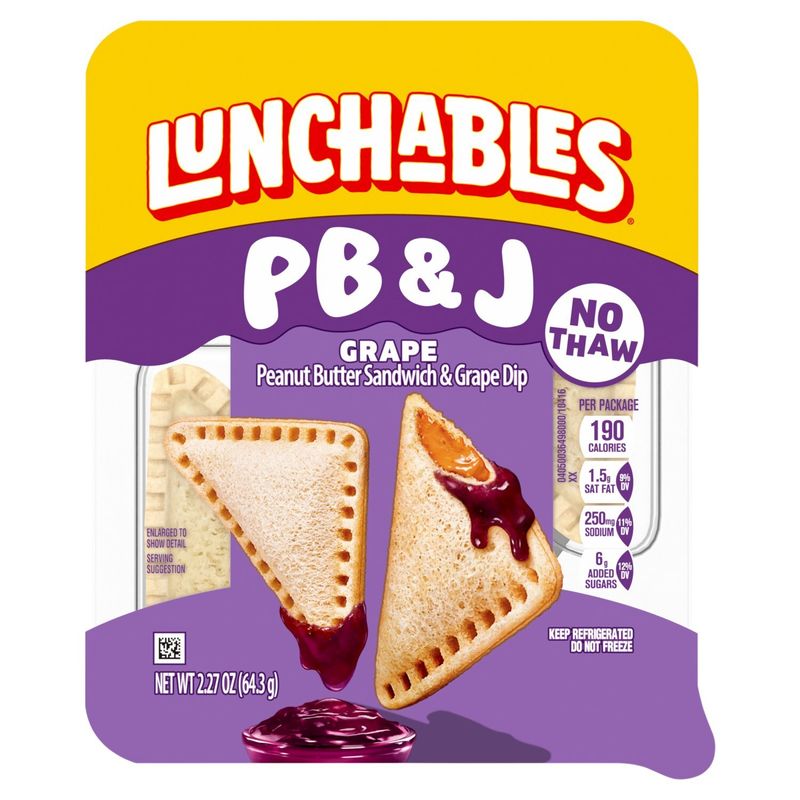 Lunchables PB&amp;J Peanut Butter Sandwich &amp; Grape Dip, 2.27 oz