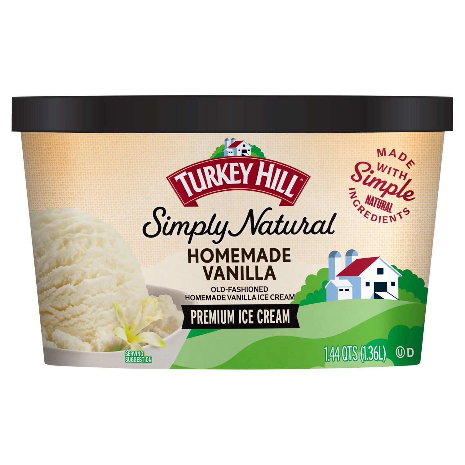 TURKEY HILL Simply Natural Homemade Vanilla Premium Ice Cream, 1.44 qts