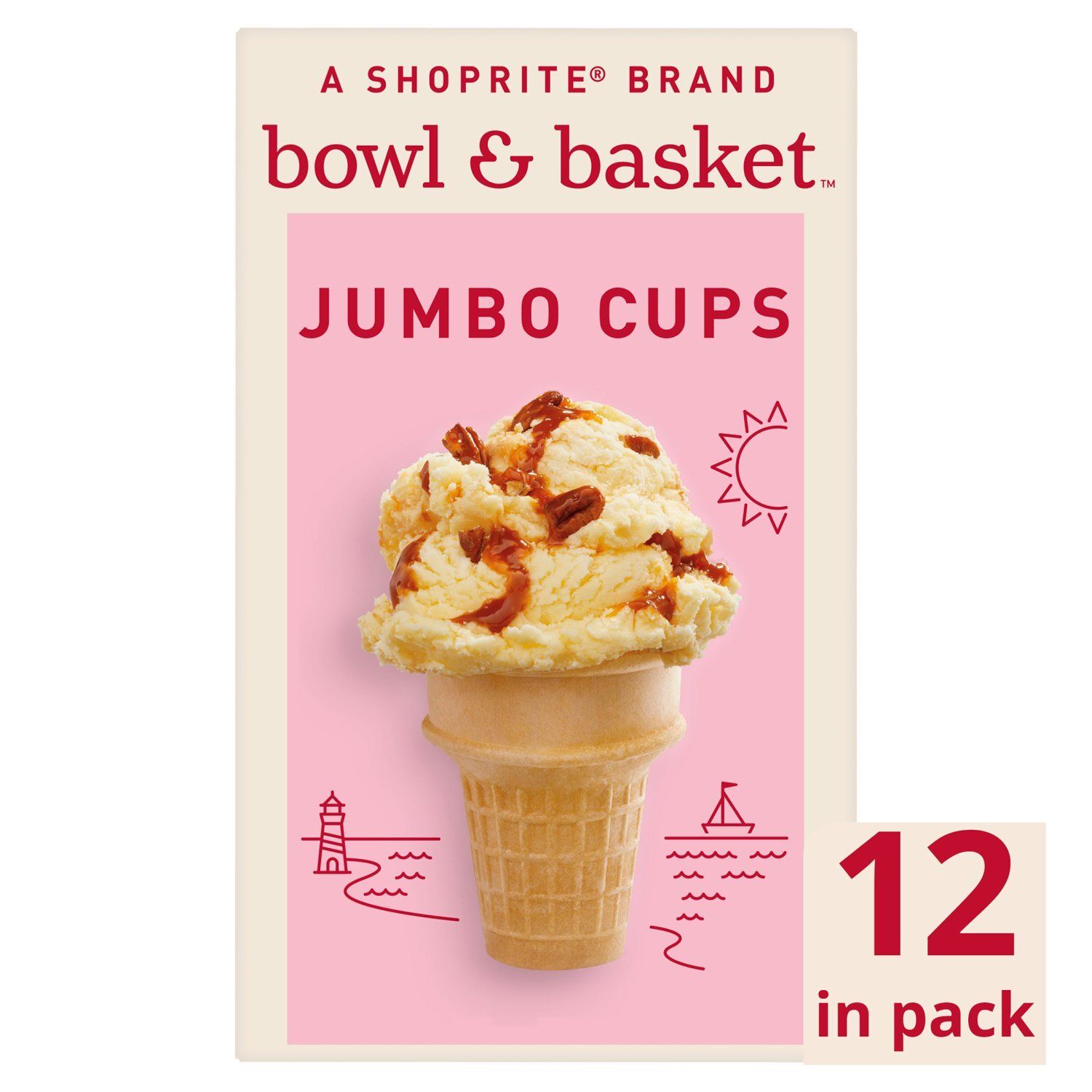 Bowl &amp; Basket Jumbo Cups Ice Cream Cones, 12 count, 2.75 oz