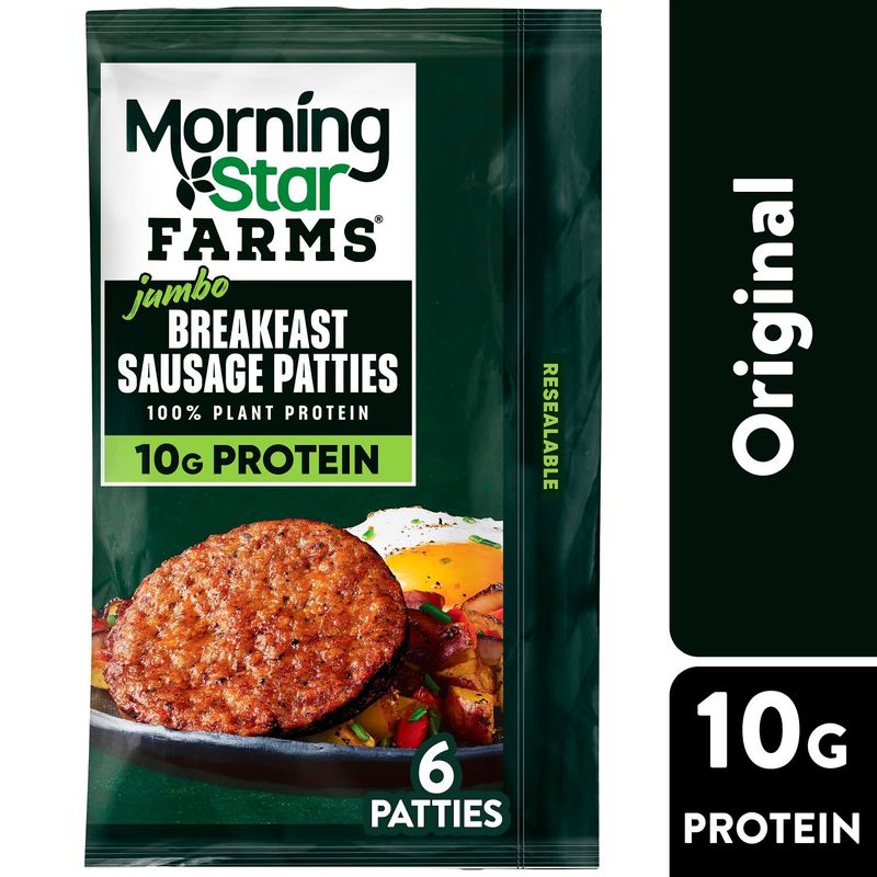 MorningStar Farms Jumbo Breakfast Sausage Patties, 6 count, 11.8 oz