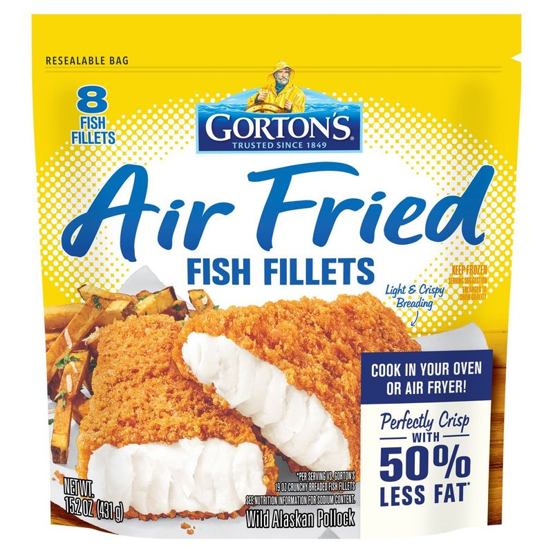 Gorton&#39;s Wild Alaskan Pollock Air Fried Fish Fillets, 8 count, 15.2 oz