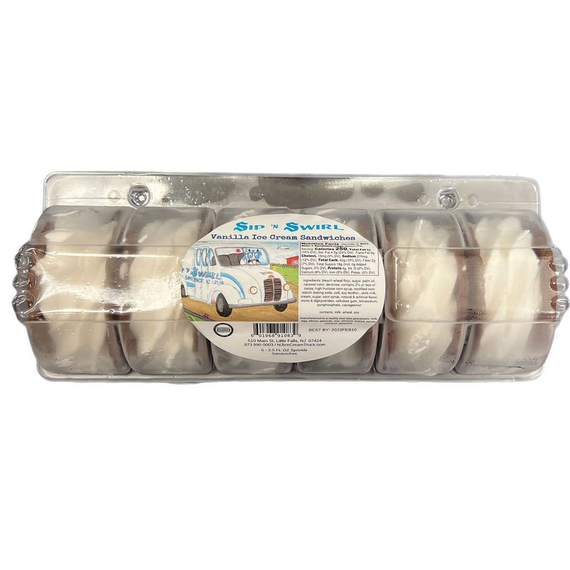 Sip N&#39; Swirl Vanilla Ice Cream Sandwiches, 15 oz