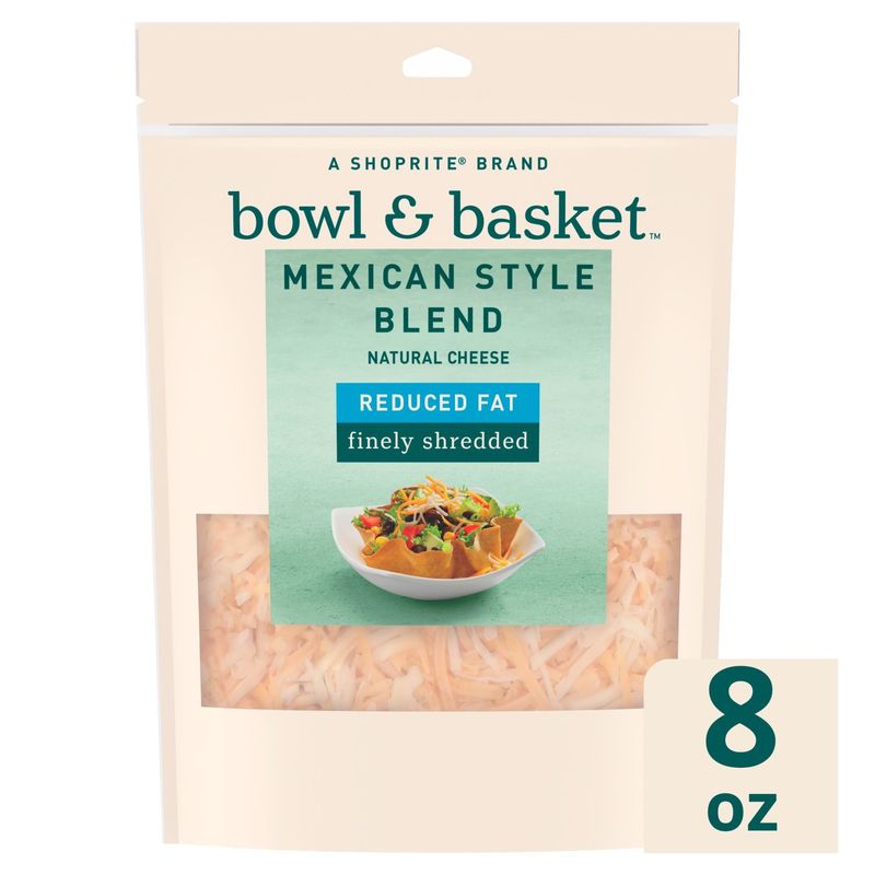 Bowl &amp; Basket Reduced Fat Finely Shredded Mexican Style Blend Cheese, 8 oz