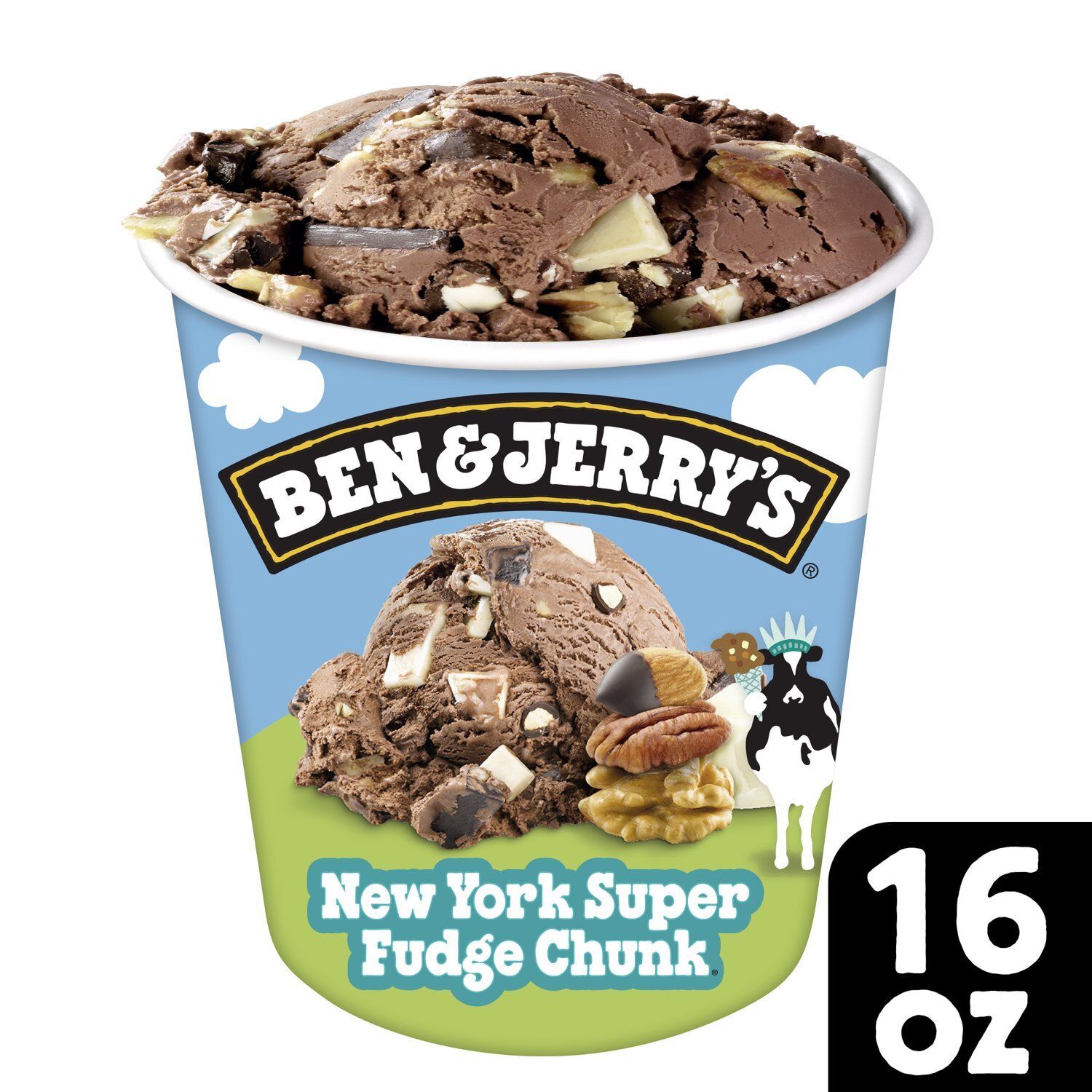 Ben &amp; Jerry's Vermont's Finest New York Super Fudge Chunk Ice Cream, one pint