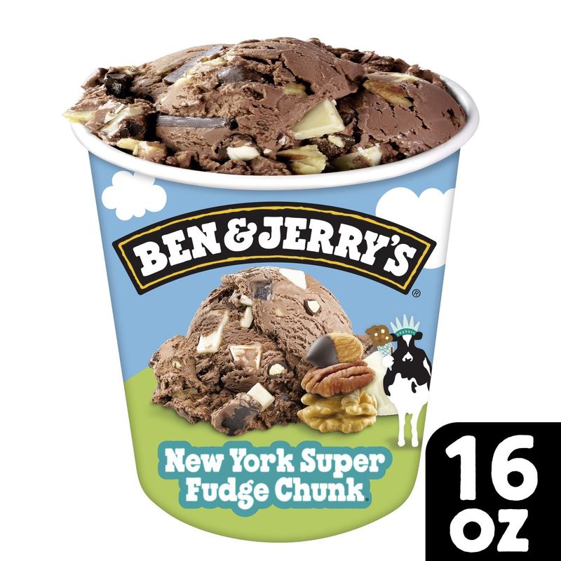 Ben &amp; Jerry&#39;s Vermont&#39;s Finest New York Super Fudge Chunk Ice Cream, one pint