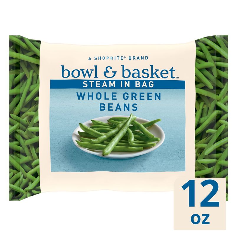 Bowl &amp; Basket Steam in Bag Whole Green Beans, 12 oz
