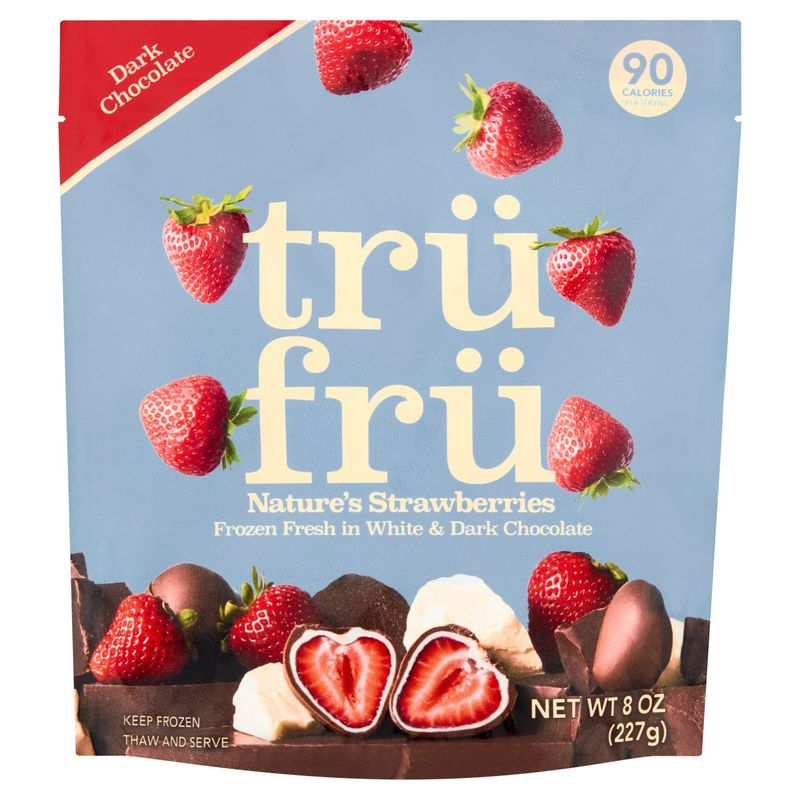 Trü Frü Nature&#39;s Raspberries Frozen Fresh in White &amp; Dark Chocolate, 8 oz