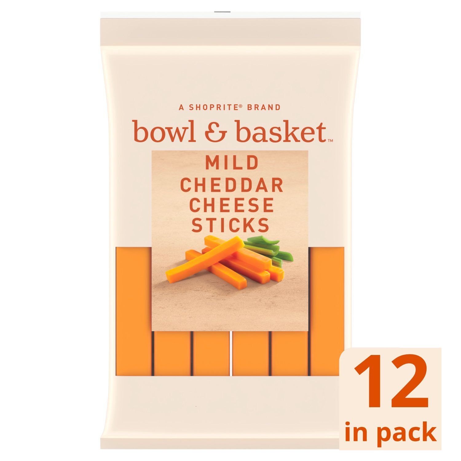 Bowl &amp; Basket Mild Cheddar Cheese Sticks, 12 count, 10 oz